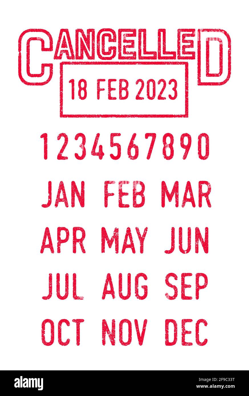 Illustration vectorielle de l'estampillage annulé et des dates modifiables (jour, mois et année) dans les estampillages Illustration de Vecteur
