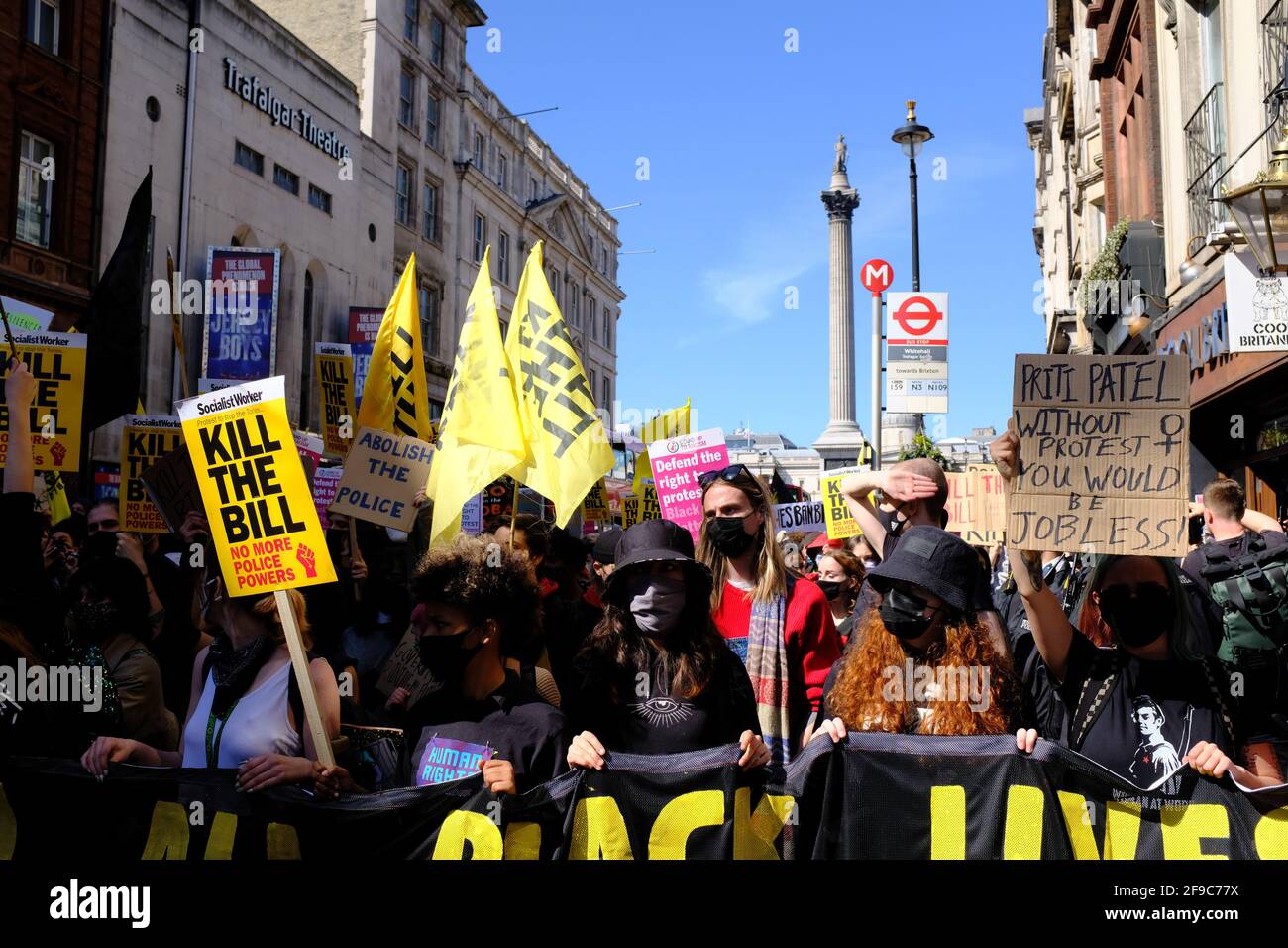 Londres, Angleterre. 17 avril 2021. Tuez le projet de loi Provenez contre le nouveau projet de loi sur la police, la criminalité, la peine et les tribunaux que le gouvernement tente d'adopter. Bradley Stearn / Alamy Live News Banque D'Images