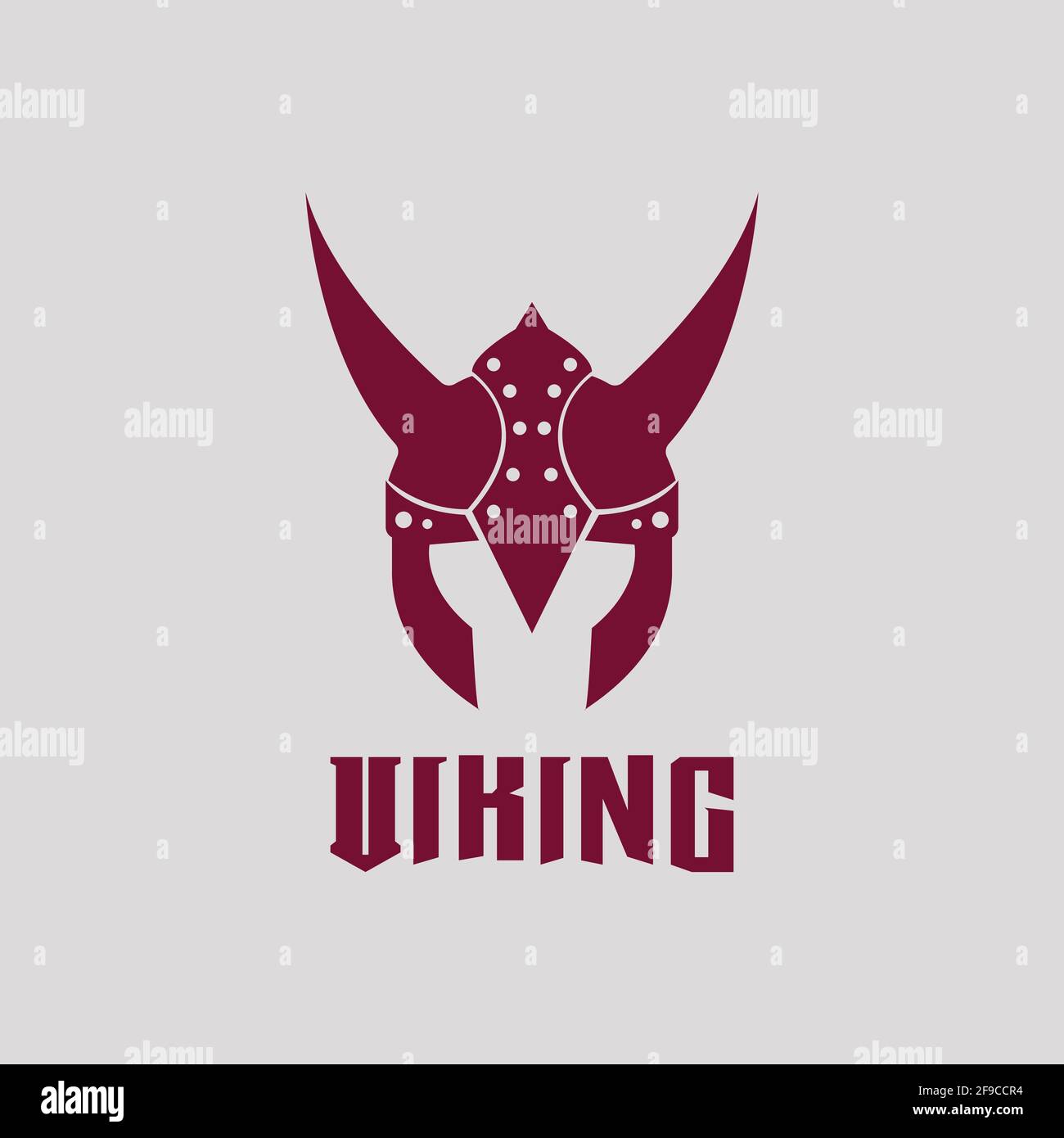 Modèle vectoriel avec logo de casque Viking Illustration de Vecteur
