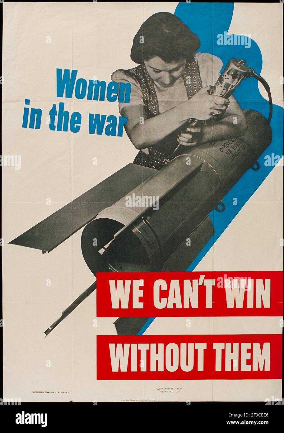 Une affiche de la Seconde Guerre mondiale américaine recrutant des femmes sur le lieu de travail Banque D'Images