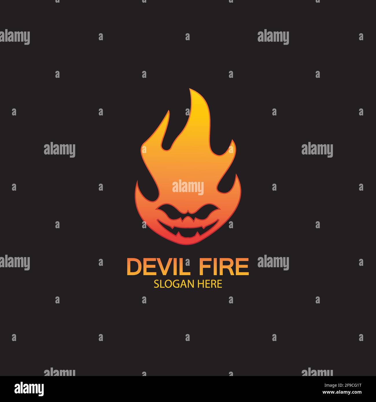 Icône de vecteur de modèle de logo Fire Devil Illustration de Vecteur
