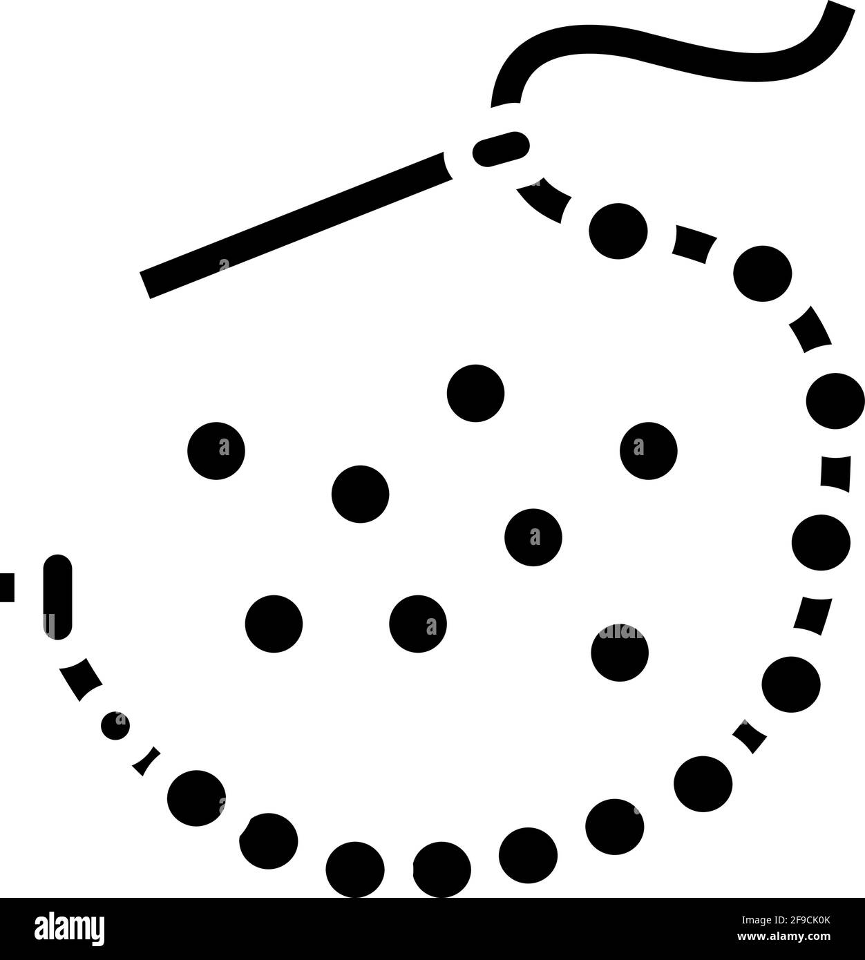 illustration vectorielle de l'icône de ligne de cordon d'aiguille Illustration de Vecteur