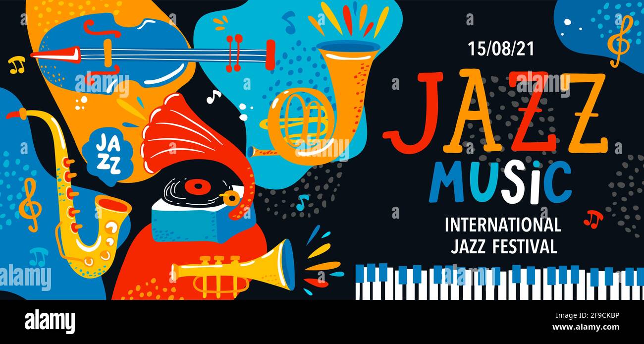 Festival international de jazz d'été. Illustration de Vecteur