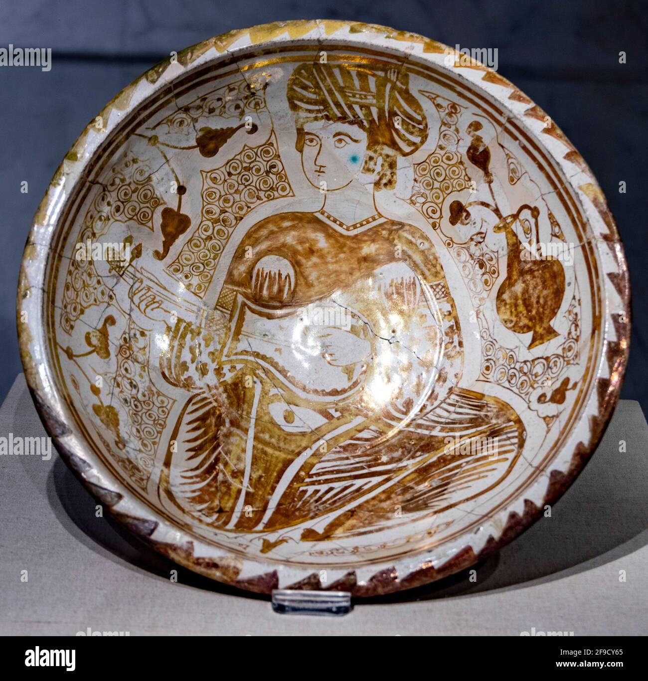 Bol de lustre Fatimide avec musicien, Musée national de la civilisation égyptienne, le Caire, Égypte Banque D'Images