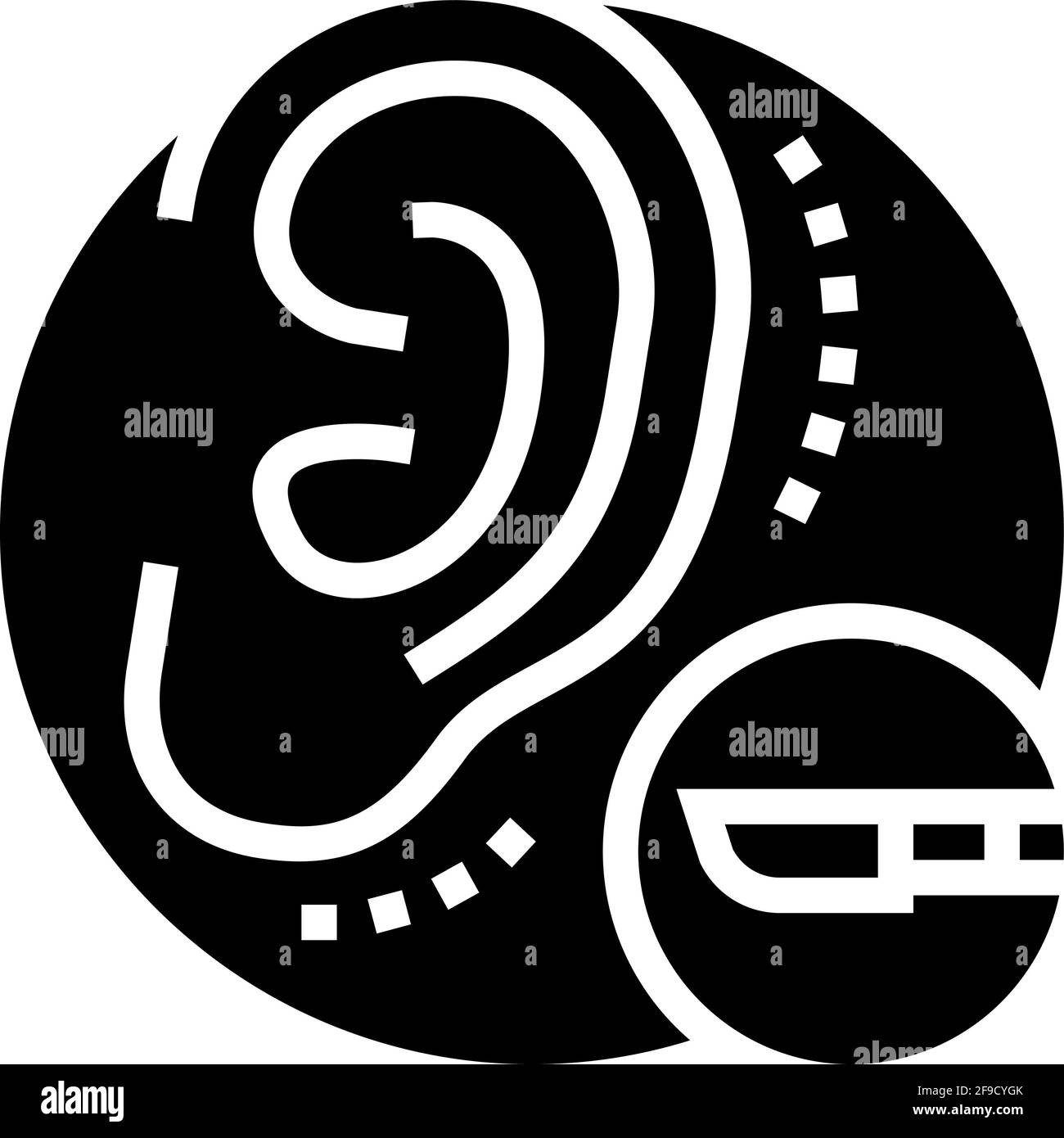illustration vectorielle de l'icône de la ligne chirurgicale de l'oreille Illustration de Vecteur