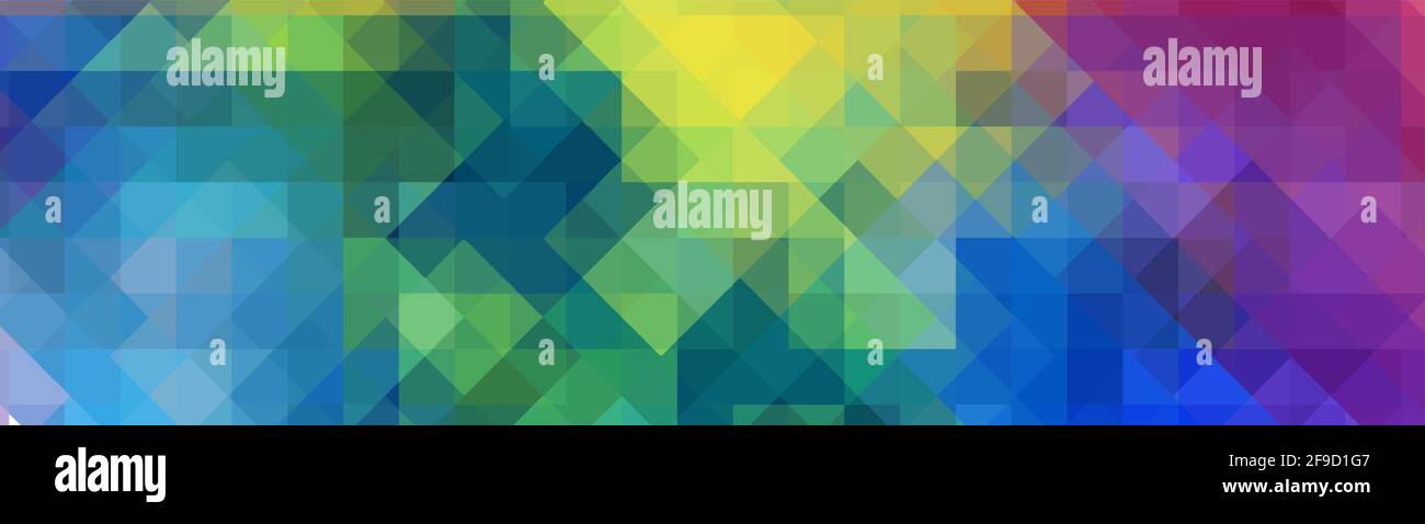 Arrière-plan multicolore abstrait des carrés. Arrière-plan horizontal des triangles. Mosaïque arc-en-ciel. Illustration vectorielle Illustration de Vecteur