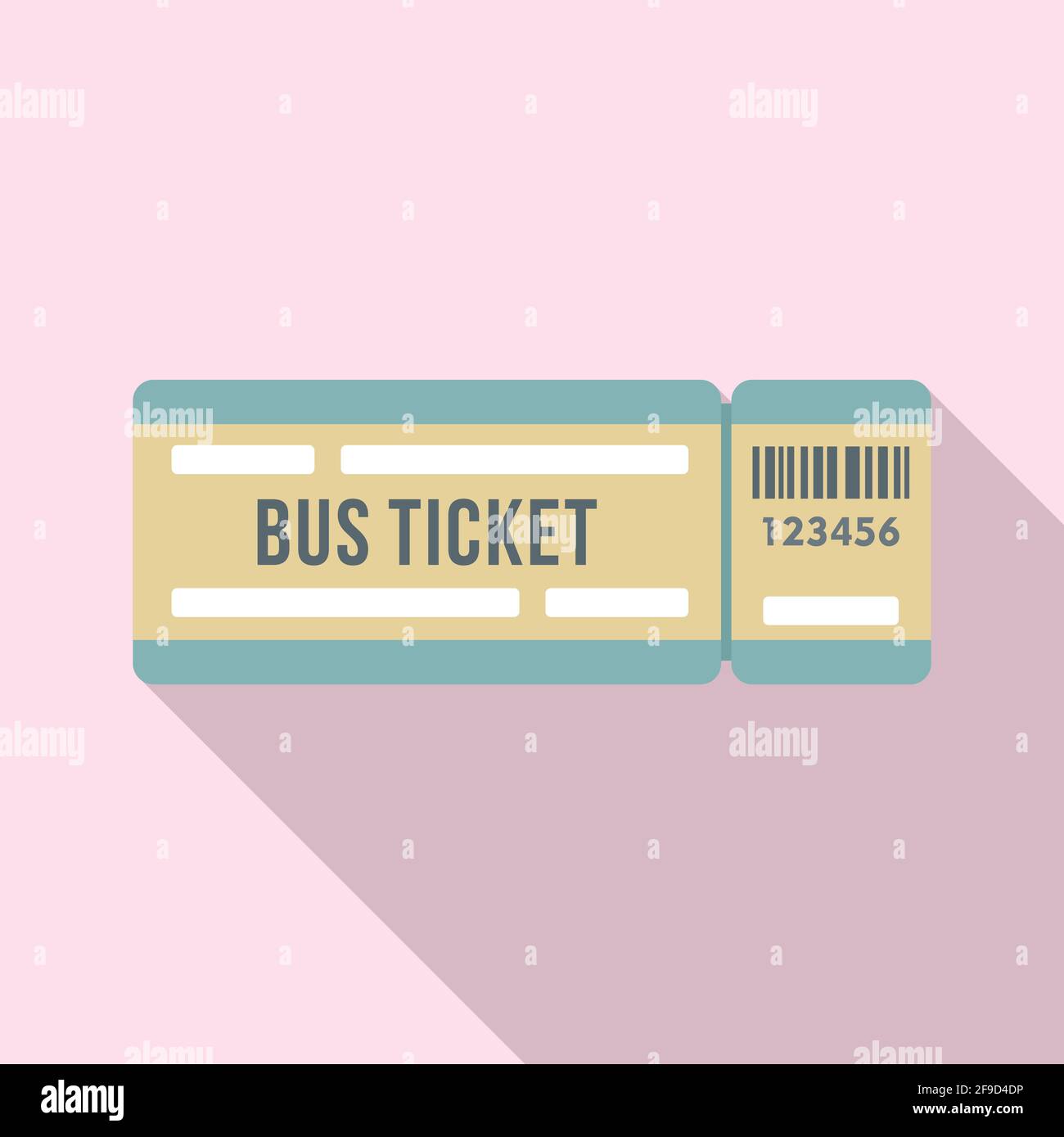 Icône de ticket de bus, style plat Illustration de Vecteur