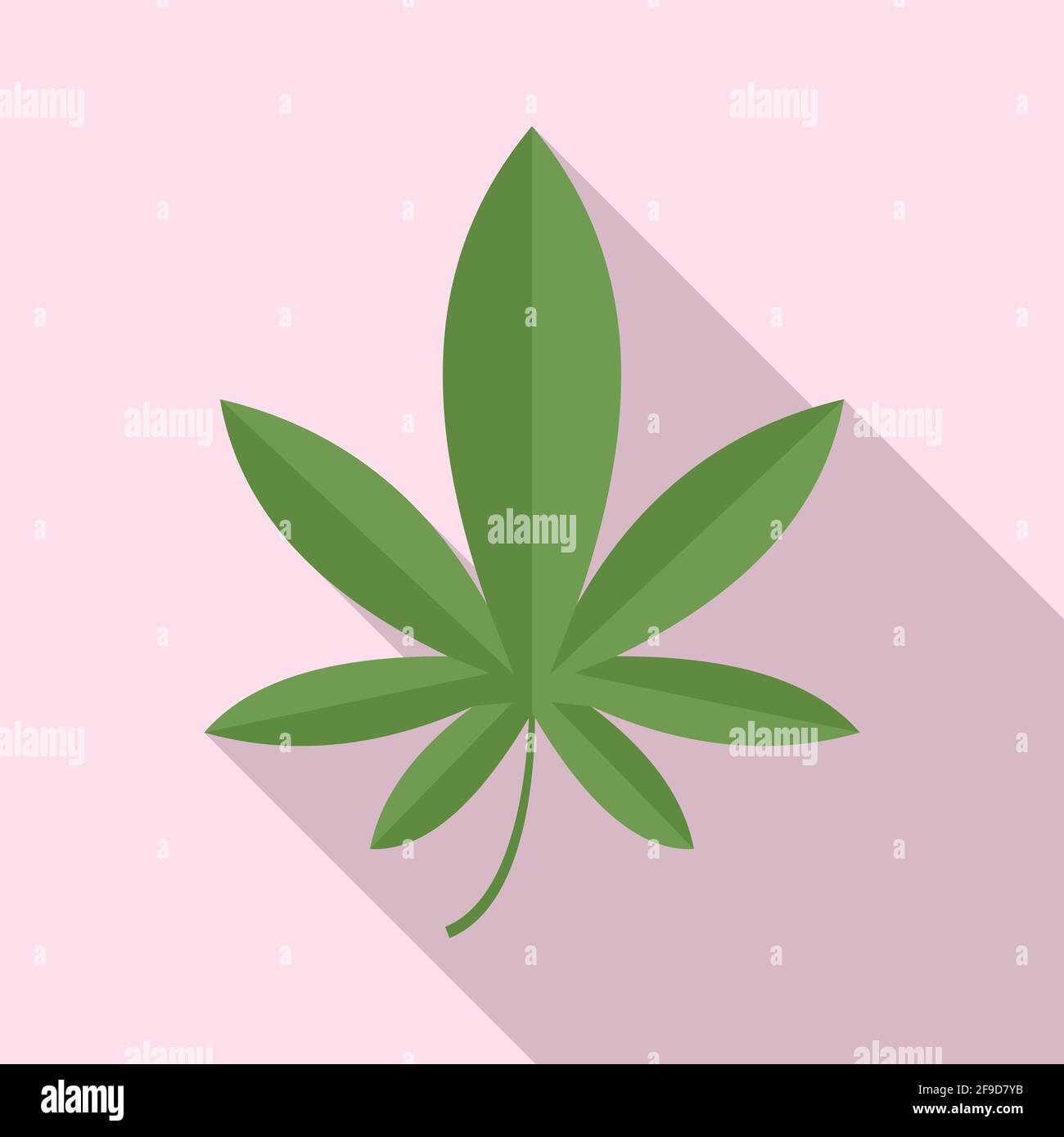 La marijuana, l'icône de la feuille de style plat Illustration de Vecteur