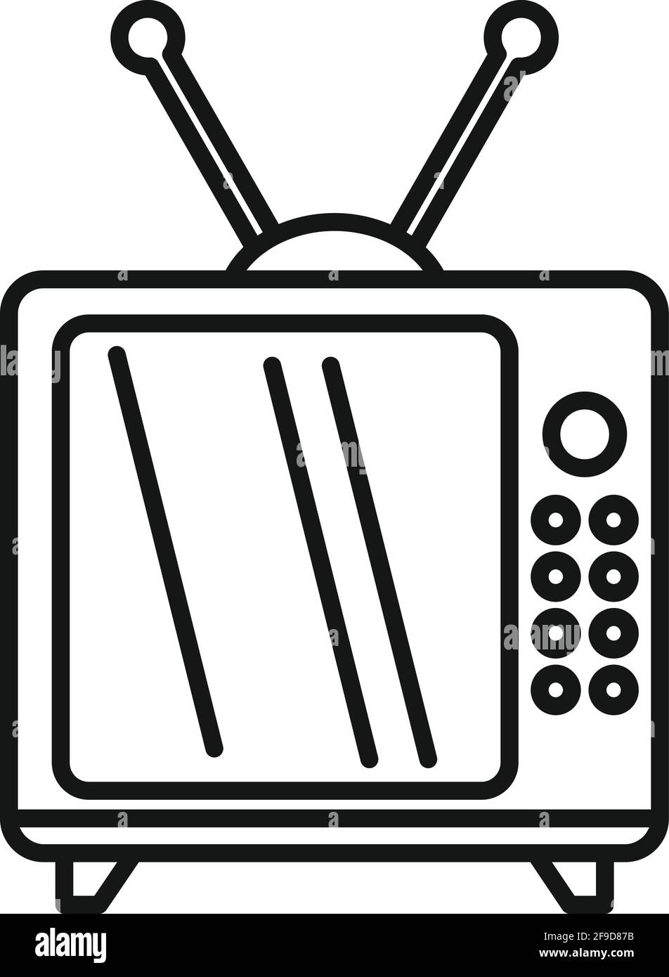 L'icône de la série TV style du contour, Illustration de Vecteur