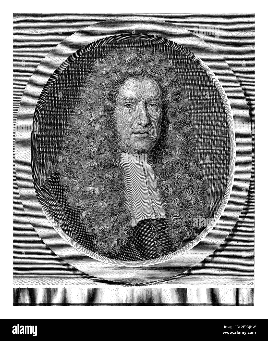 Portrait d'Abraham Johannes Kuffeler avec des bandes blanches. Banque D'Images