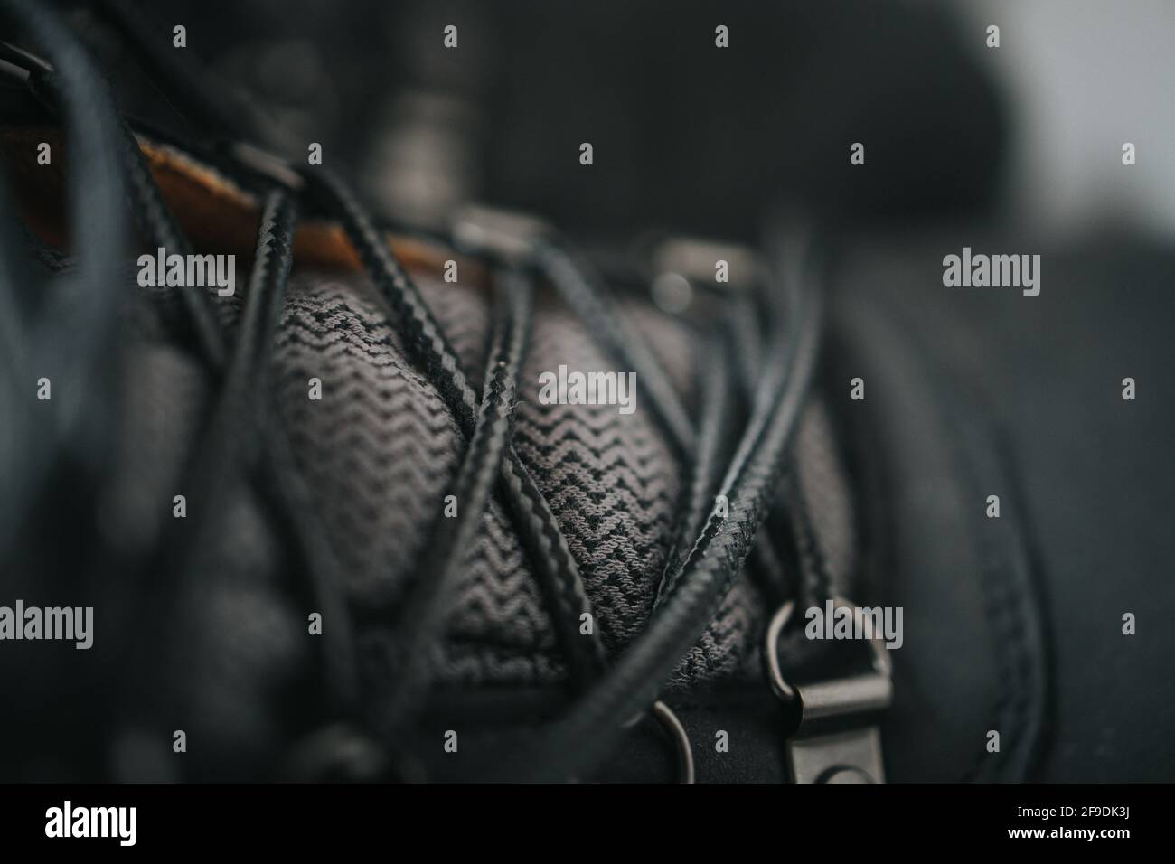 Gros plan d'une chaussure de sport grise Banque D'Images