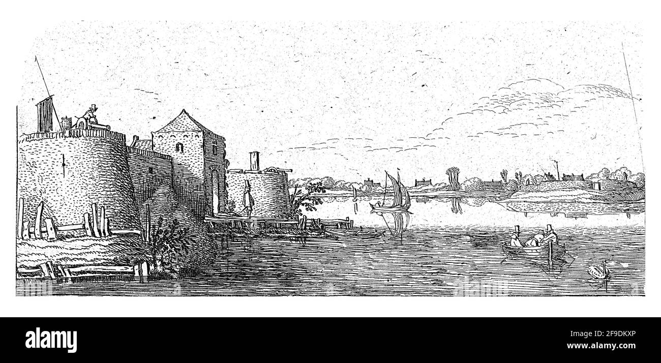 Fort avec défenses de Tholen sur l'Escaut, Esaias van de Velde, 1615 - 1616 Banque D'Images