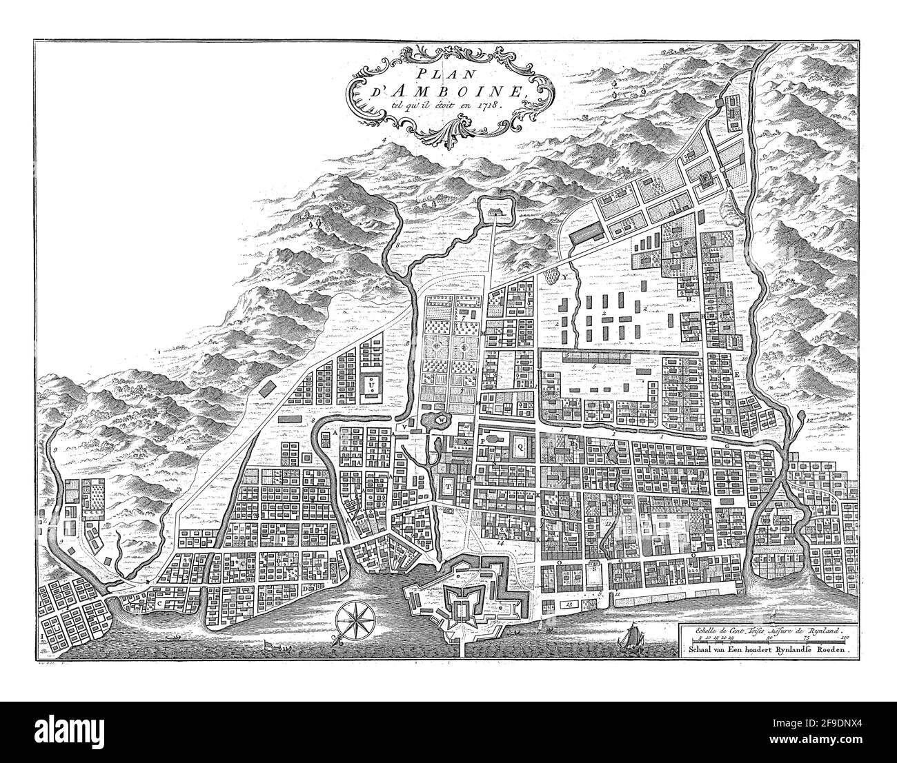 Carte de la ville d'Amboine Banque D'Images