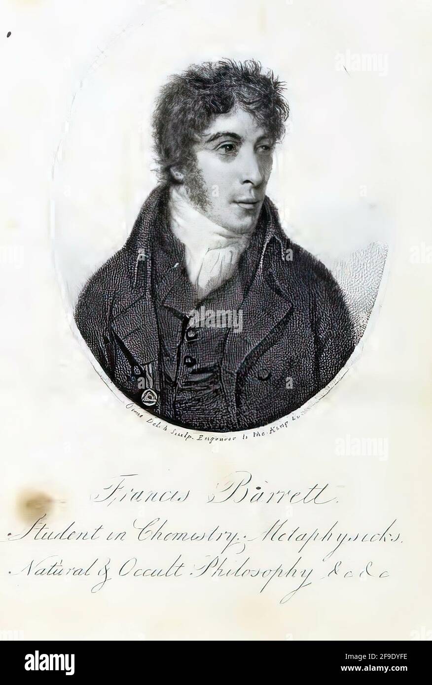 Une illustration de l'occultiste anglais Francis Barrett sur un arrière-plan blanc Banque D'Images