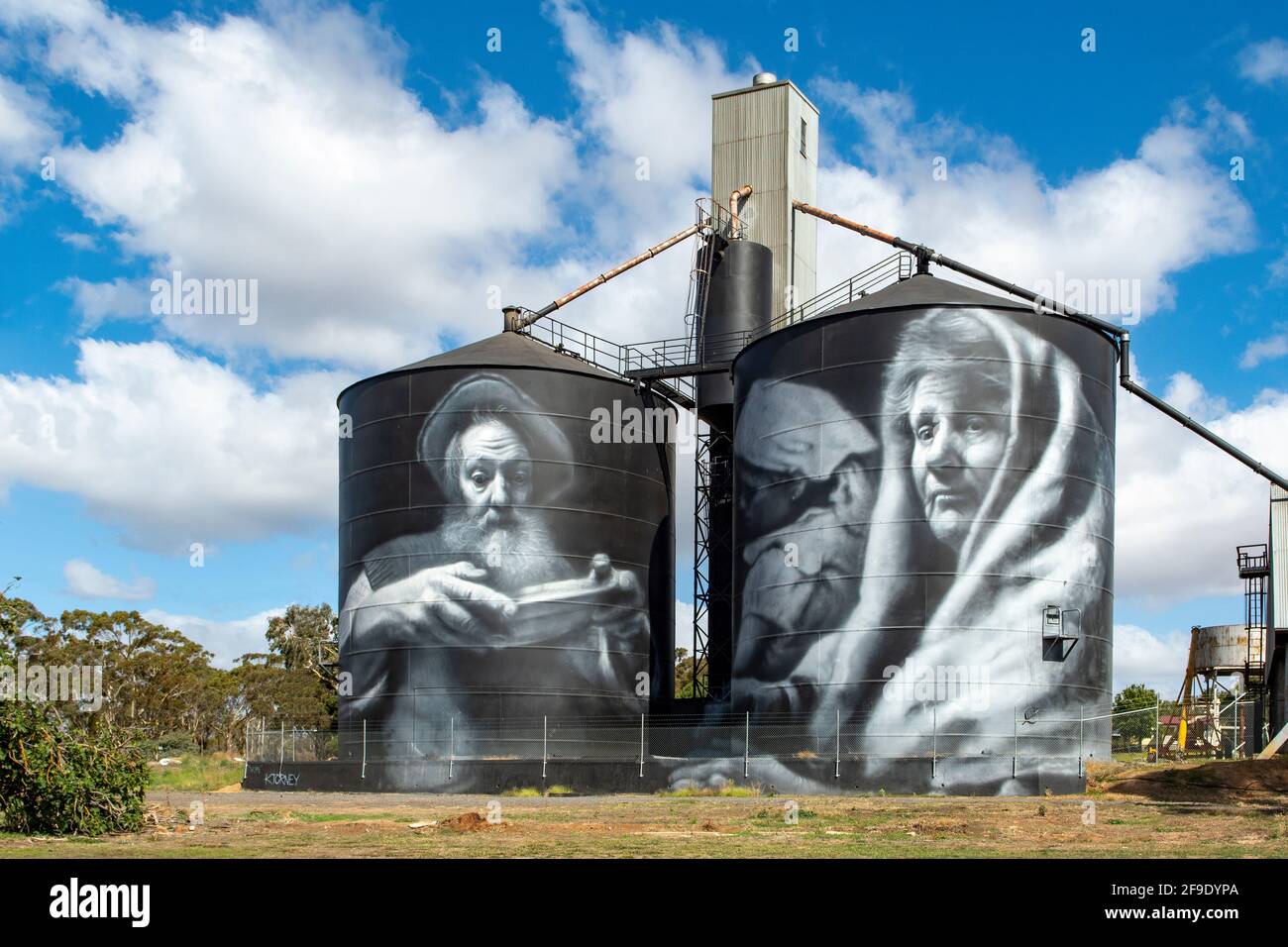 ''Hope'' Silo Art, St Arnaud, Victoria, Australie Banque D'Images