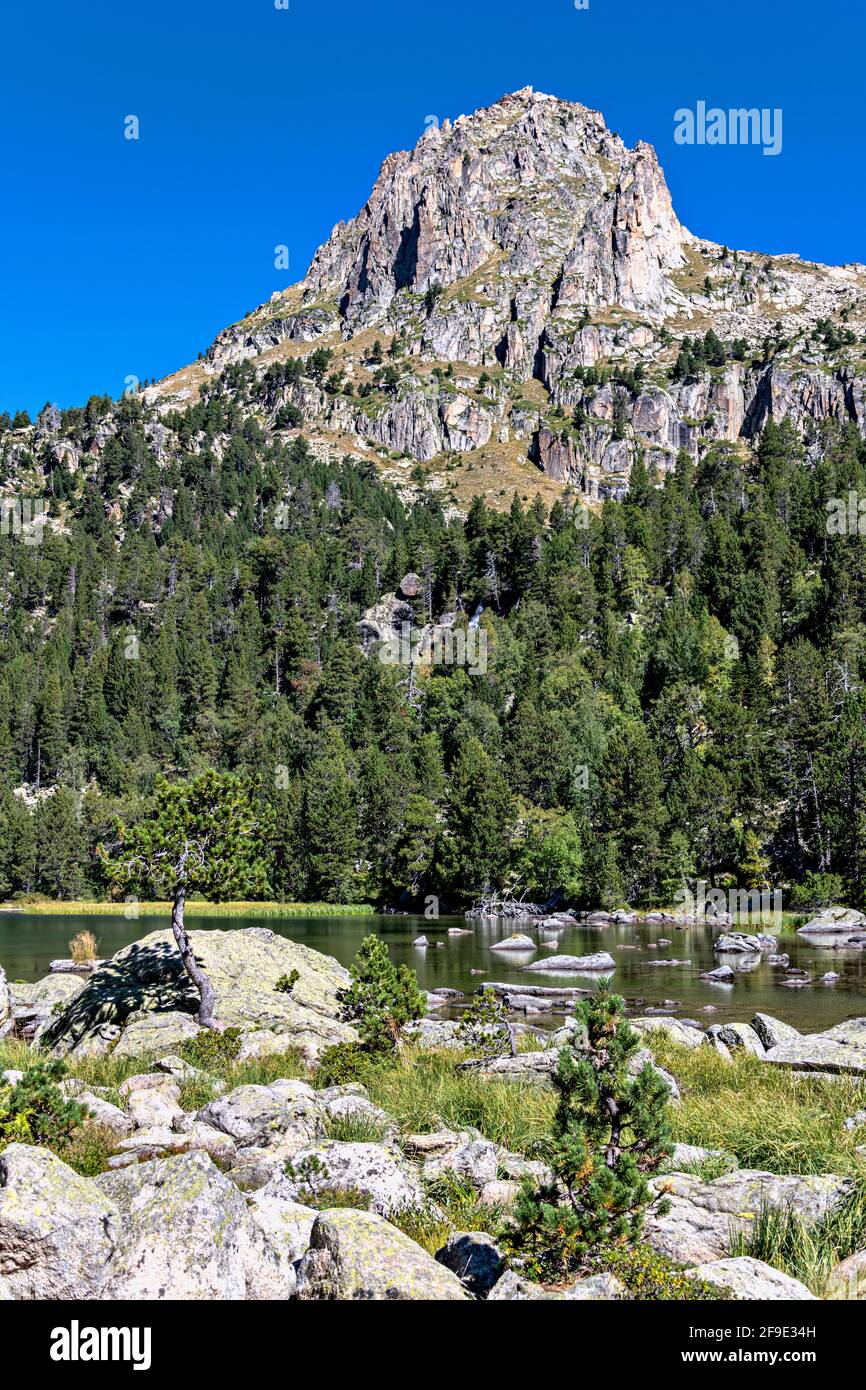 Estany de Ratera, Parc national d'Aigüestortes, province de Lerida, Catalogne, Espagne Banque D'Images