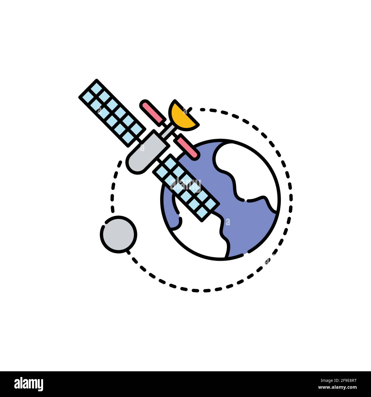 Icône de ligne de couleur aéronautique. Pictogramme pour page Web, application mobile, Promo. Élément de conception UI UX GUI. Contour modifiable. Illustration de Vecteur