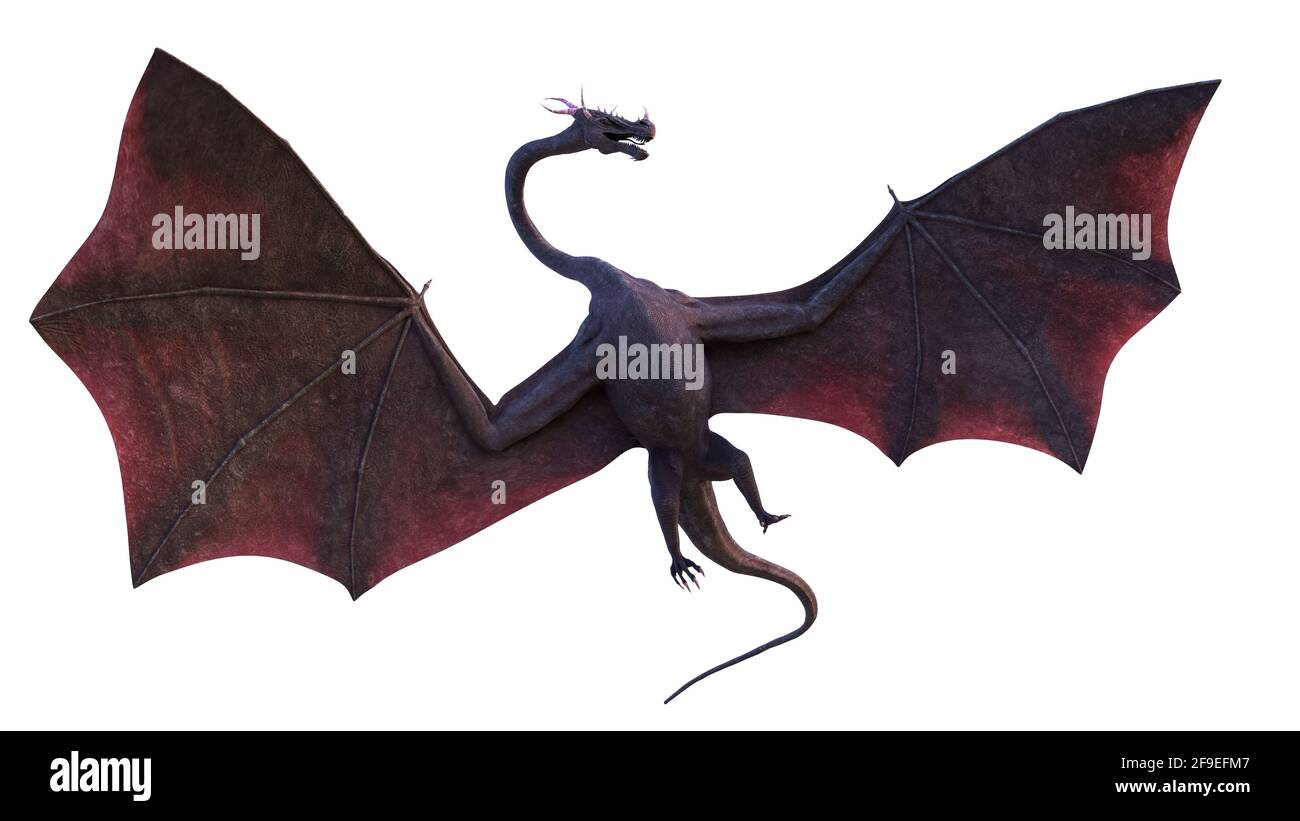 dragon, créature magique isolée sur fond blanc Banque D'Images