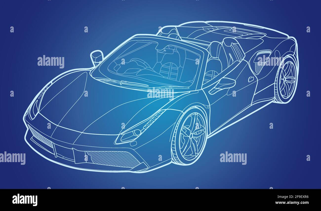 Vecteur détaillée tirage d'une télévision sport car avec trait noir option pour pouvoir personnalisé pour enfants couleur livre de dessin. Illustration de Vecteur