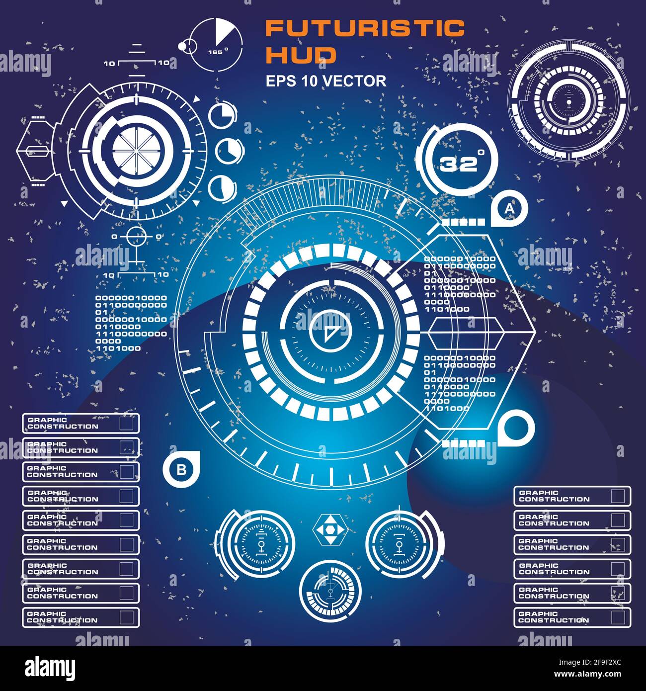 Interface utilisateur tactile graphique virtuel bleu futuriste Illustration de Vecteur