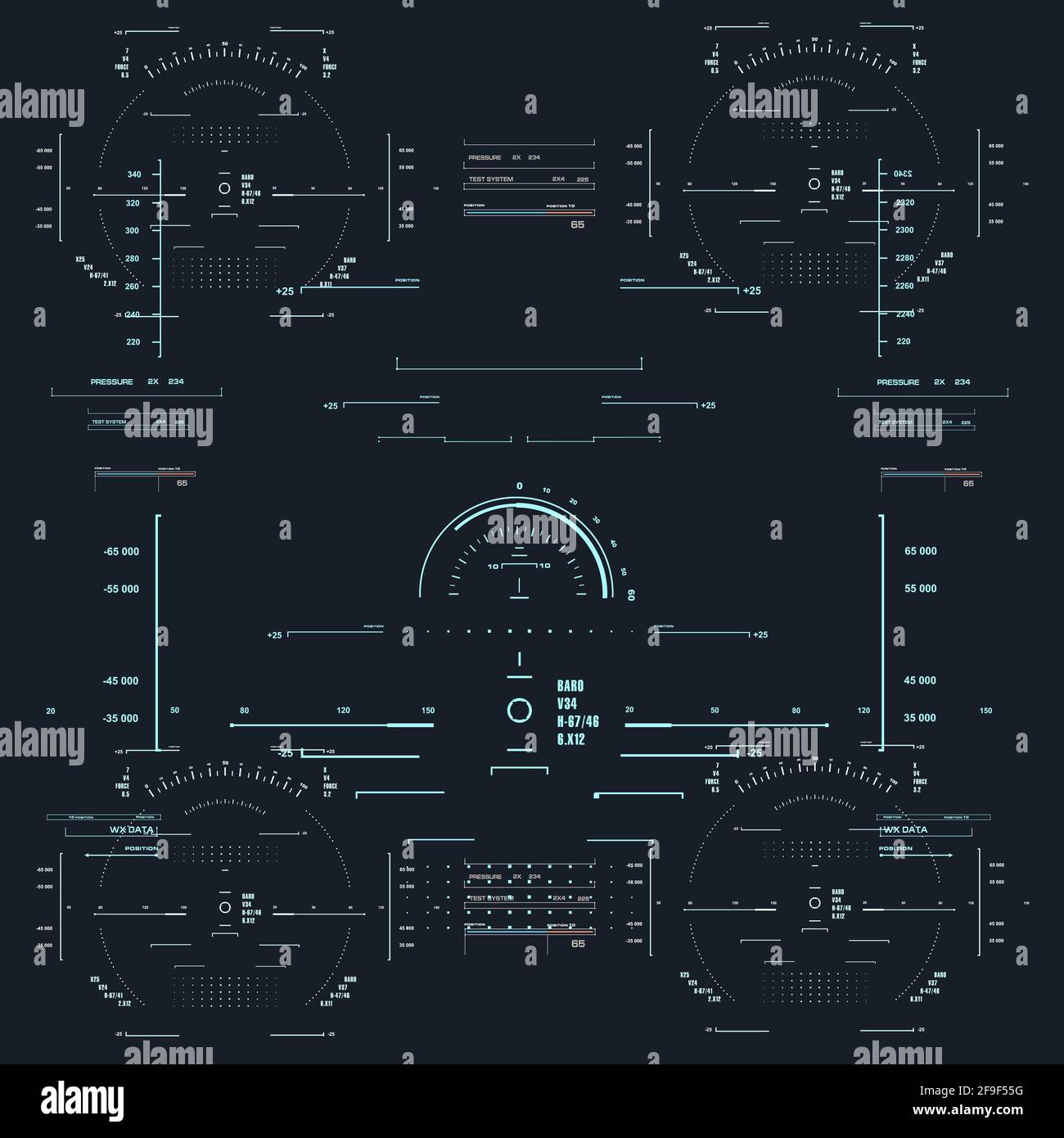 Interface utilisateur graphique futuriste. Banque D'Images