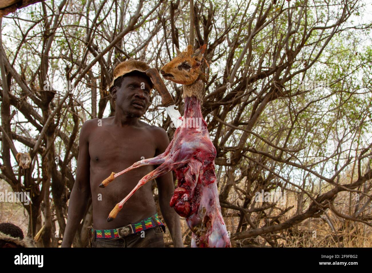Chasseurs Hadzabe lors d'une expédition de chasse. Les Hadza, ou Hadzabe, sont un groupe ethnique dans le centre-nord de la tanzanie, vivant autour du lac Eyasi dans le centre Banque D'Images