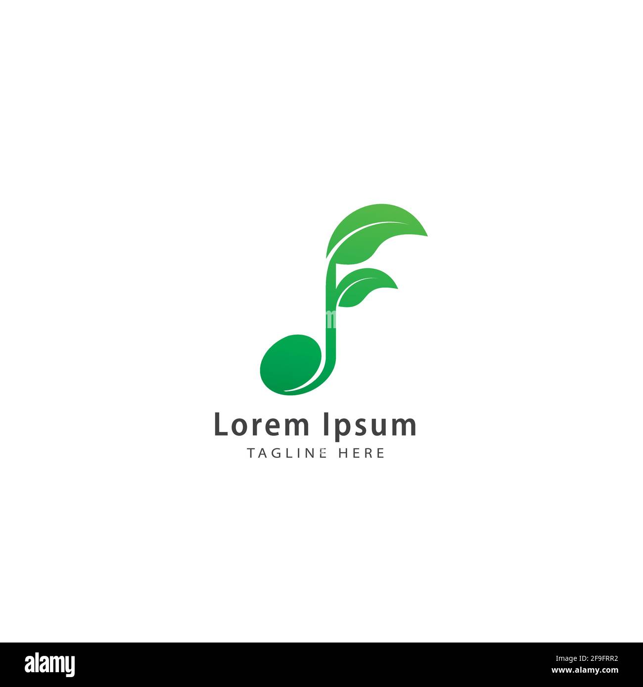 Note musicale verte avec illustration vectorielle. Seed Sprout, Growth, Growth, Harmony, Music and nature logo concept. Modèle de conception du logo de la société Illustration de Vecteur
