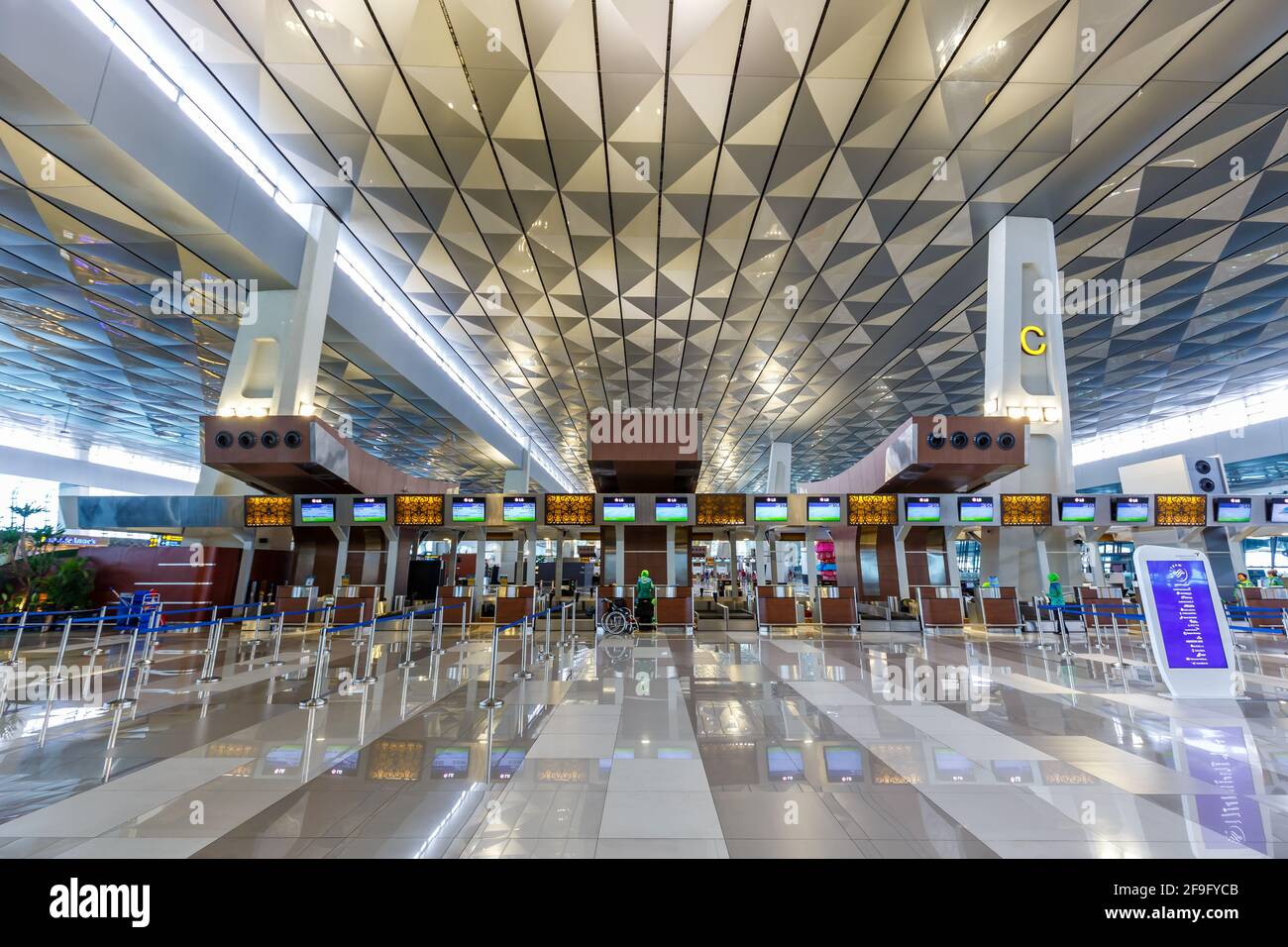 Jakarta, Indonésie - 28 janvier 2018 : terminal 3 enregistrement à l'aéroport de Jakarta Soekarno-Hatta (CGK) en Indonésie. Banque D'Images