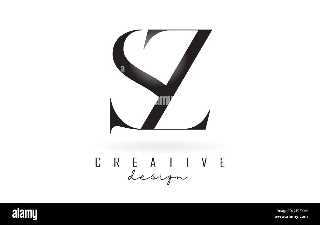 SZ s z lettre design logo logotype concept avec police serif et style élégant. Icône d'illustration vectorielle avec les lettres S et Z. Illustration de Vecteur