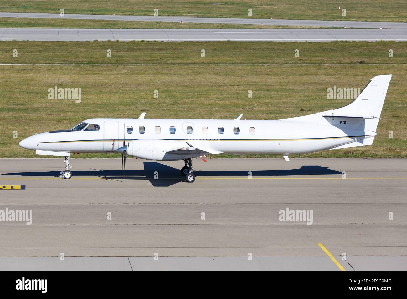 Stuttgart, Allemagne - 13 octobre 2018 : avion Fairchild Swaringen Metroliner à l'aéroport de Stuttgart (STR) en Allemagne. Banque D'Images