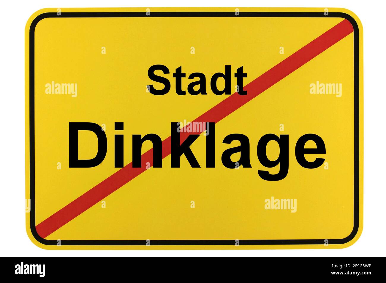 Ortseingangsschild der Stadt Dinklage in Niedersachsen Banque D'Images