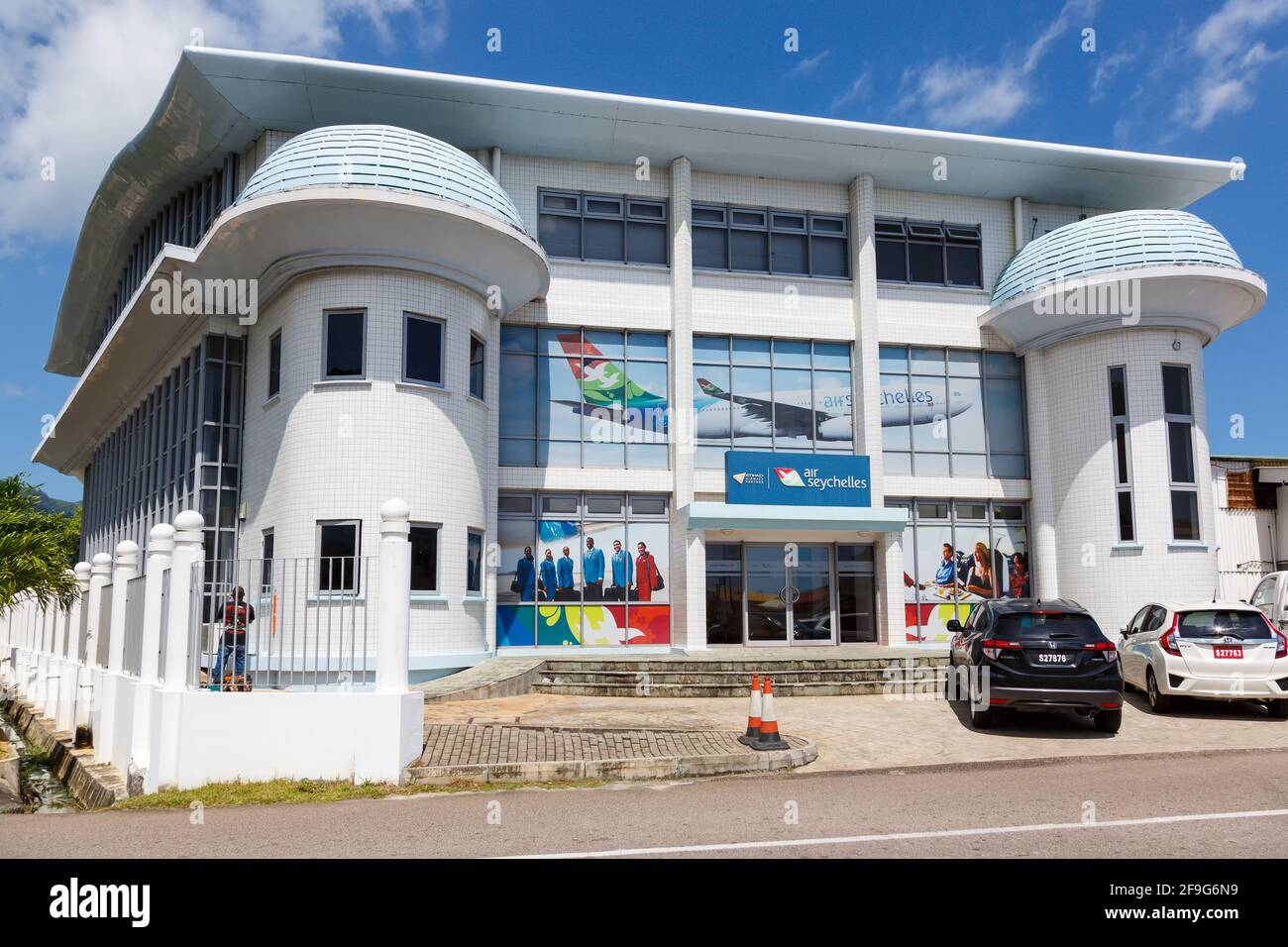 Mahé, Seychelles - 24 novembre 2017 : siège d'Air Seychelles à l'aéroport international des Seychelles (SEZ) aux Seychelles. Banque D'Images