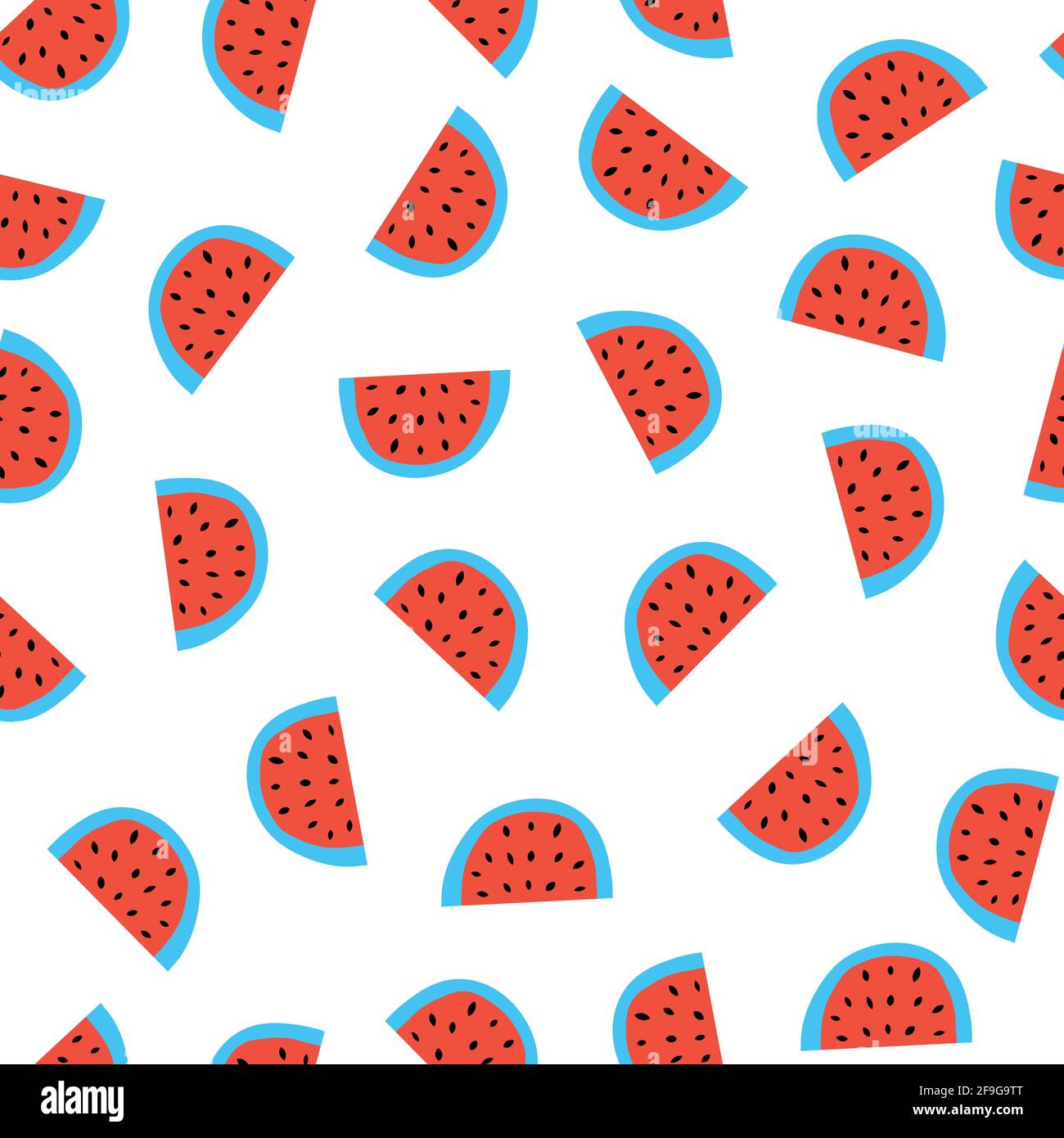 Motif vectoriel sans coutures pastèque. Pastèques répétant le fond rouge bleu blanc. Motif de surface de fruits d'été mignon de style scandinave Illustration de Vecteur