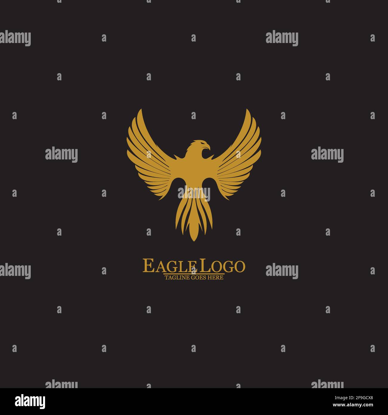 L'aigle doré sur fond noir, Vecteur, illustration Illustration de Vecteur