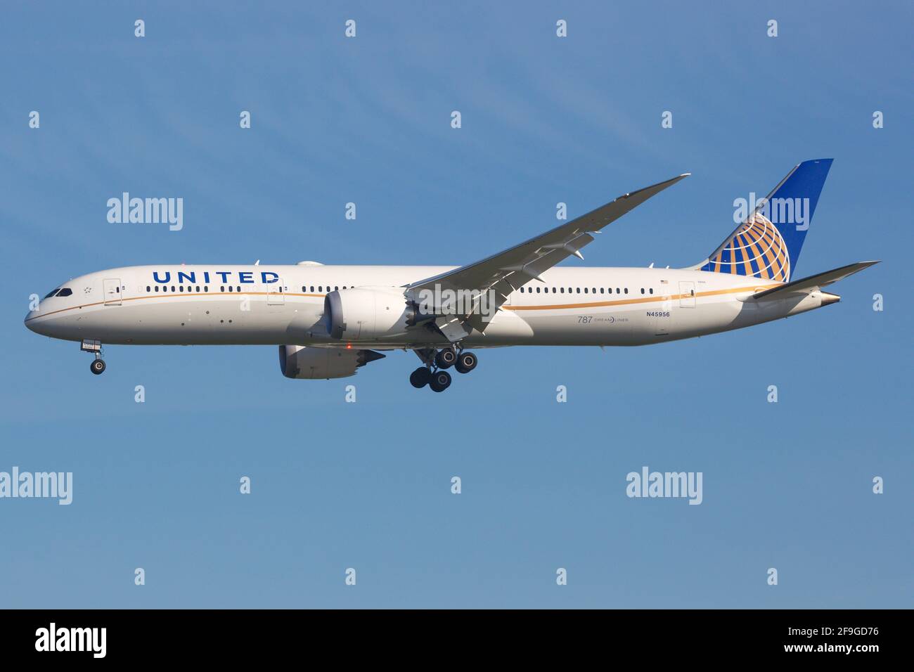 Los Angeles, États-Unis - 22. Février 2016 : Boeing 787-9 de United Airlines à l'aéroport de Los Angeles (LAX) aux États-Unis. Boeing est un fabricant d'avions basé moi Banque D'Images