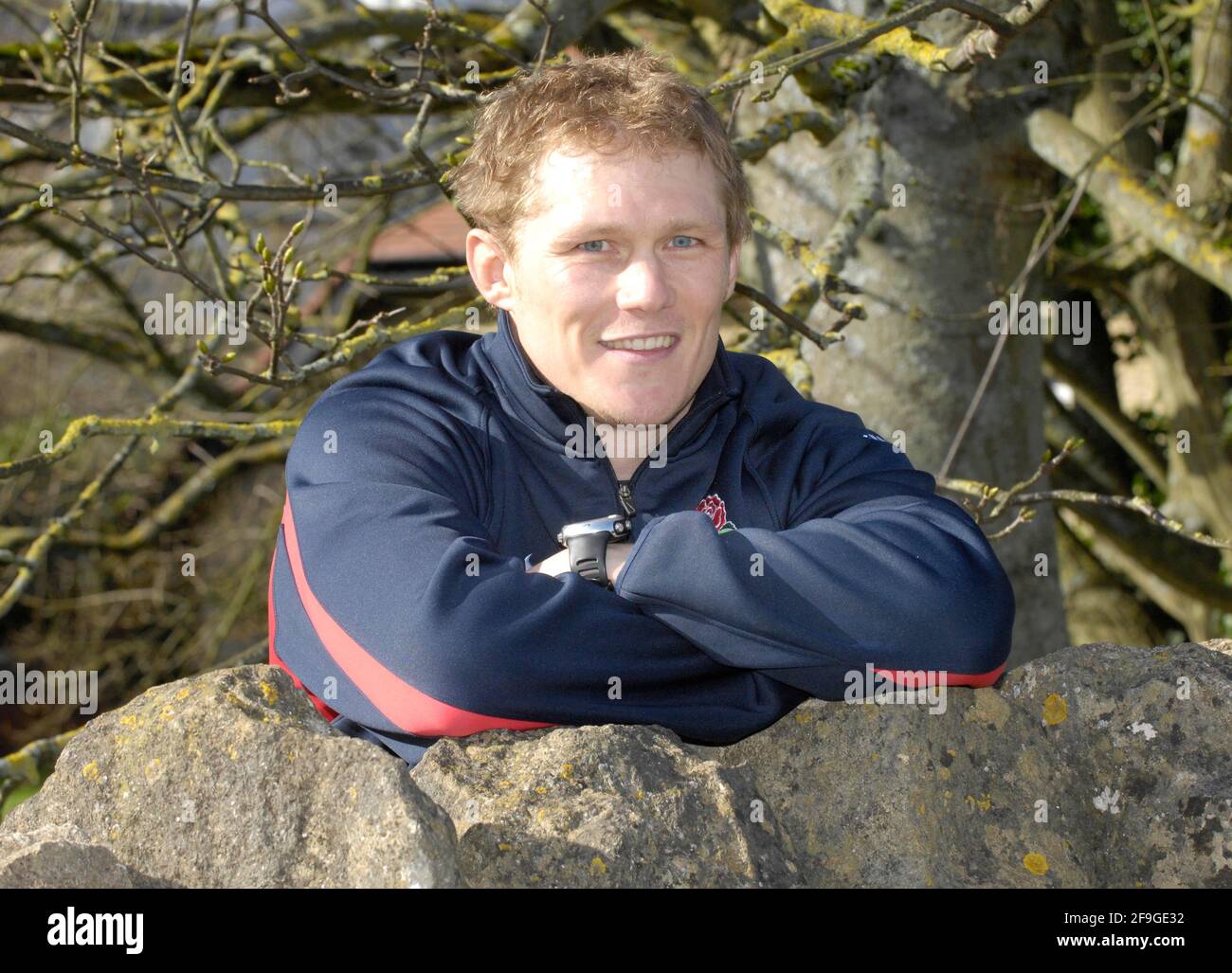 ENTRAÎNEMENT DE L'ÉQUIPE DE RUGBY D'ANGLETERRE À BATH UNI POUR LEUR MATCH AVEC LA FRANCE. JOSH LEWSEY 7/3/2007 PHOTO DAVID ASHDOWNRUGBY ANGLETERRE Banque D'Images