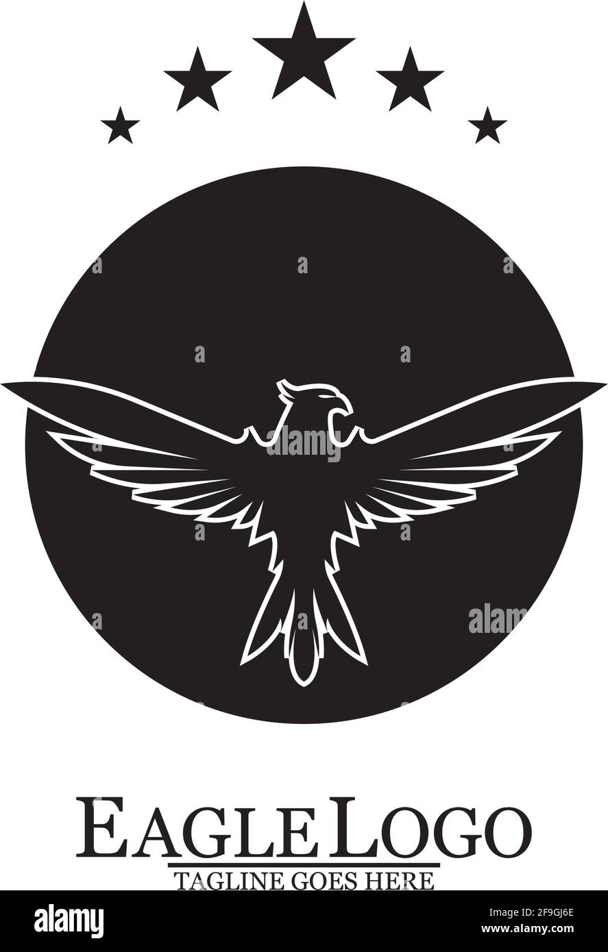 Modèle vectoriel de conception de logo d'icône d'aigle Illustration de Vecteur