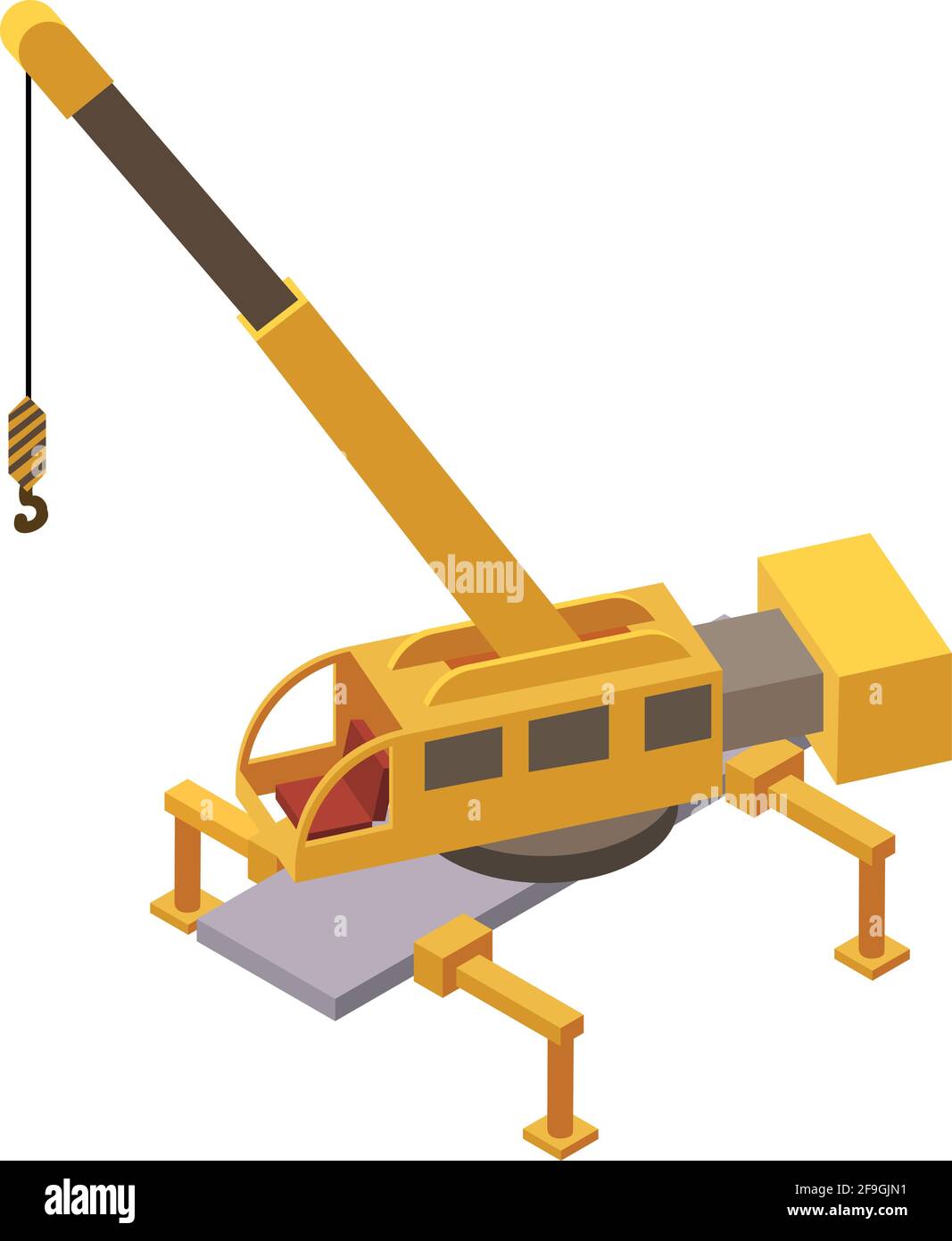 Icône de grue de chemin de fer. Isométrique de l'icône de vecteur de grue de chemin de fer pour la conception de bande isolée sur fond blanc Illustration de Vecteur