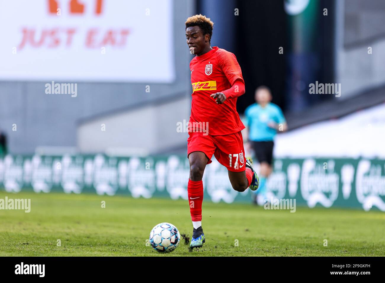 Copenhague, Danemark. 18 avril 2021. Simon Adingra (17) du FC Nordsjaelland vu lors du match 3F Superliga entre le FC Copenhague et le FC Nordsjaelland à Parken à Copenhague. (Crédit photo : Gonzales photo/Alamy Live News Banque D'Images
