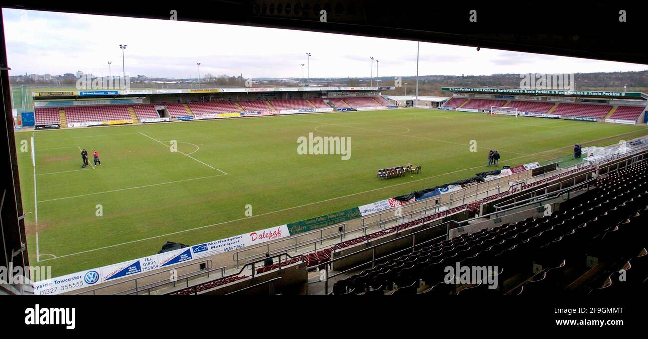 NORTHAMPTON TOWN OPEN DAY21-1-2004, QUI JOUENT L'HOMME UTD DANS LA COUPE FA SUR LA PHOTO DU DIMANCHE DAVID ASHDOWNFA CUP Banque D'Images