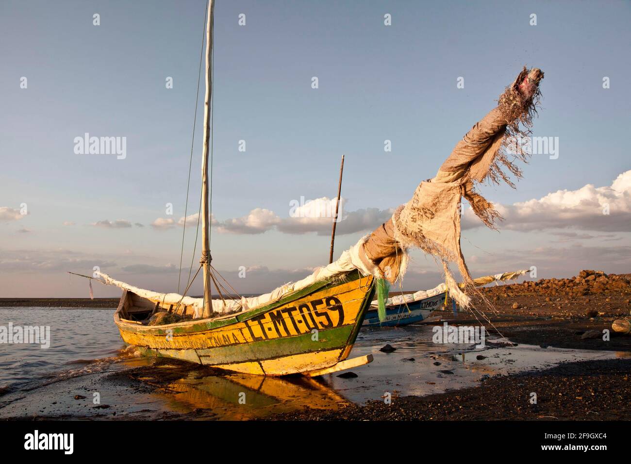 Lac Turkana, bateau de pêche, Loyangalani, Kenya Banque D'Images
