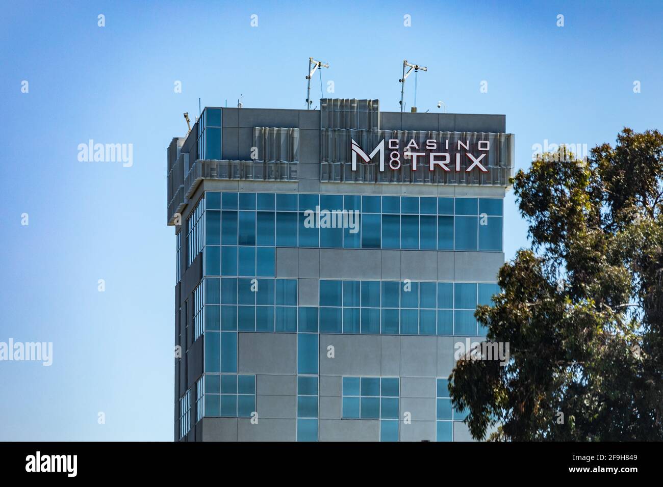 Casino M8trix à San Jose Californie avec jeux, restaurants, et espaces événements servant Silicon Valley California USA Banque D'Images