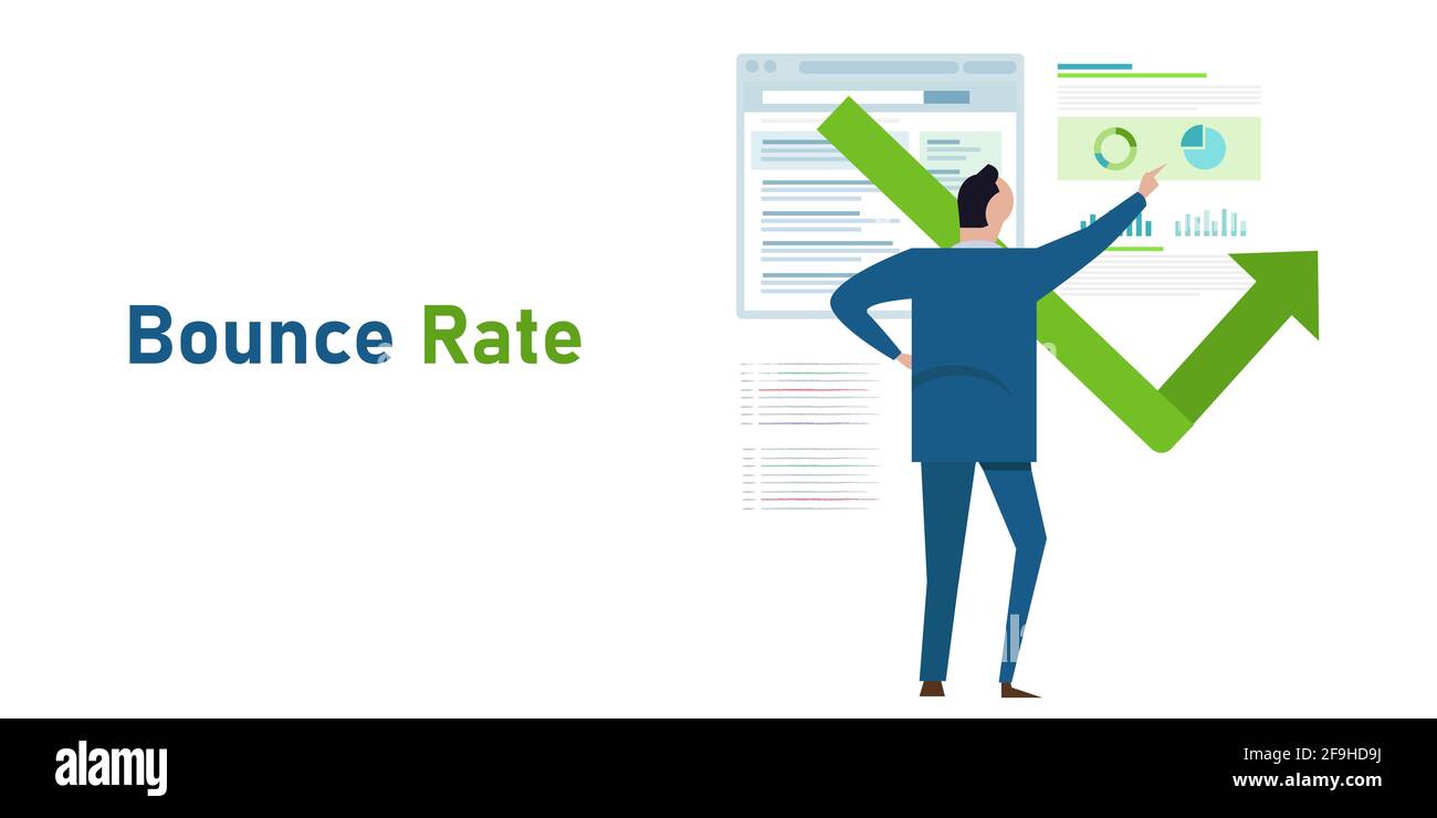 taux de rebond nombre de congé de visiteur de sortie de l'analyse de site web flux du site web Illustration de Vecteur