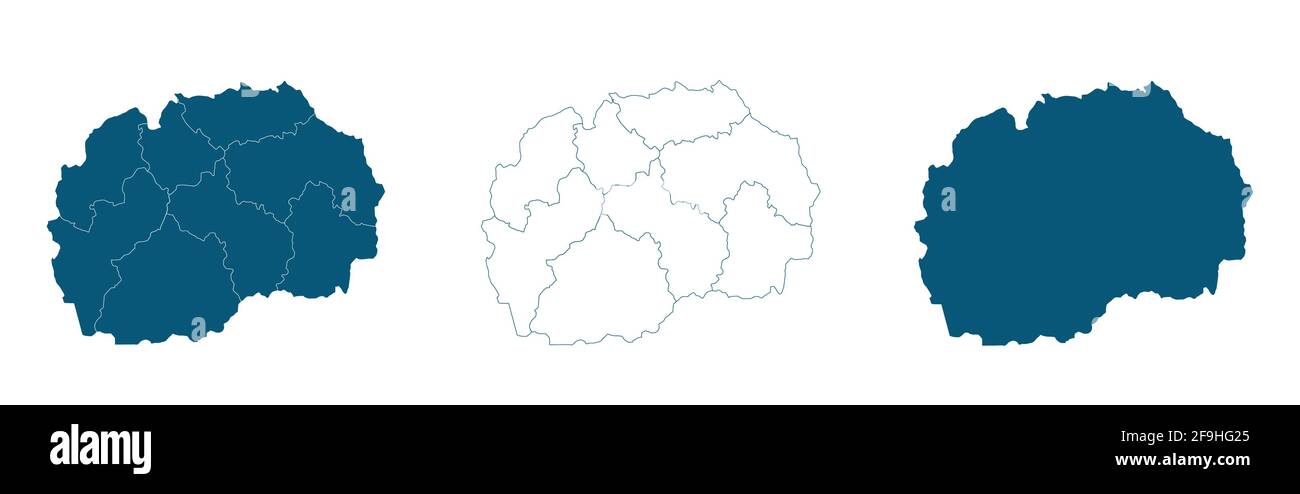 Macédoine carte sur fond gris vecteur, Macédoine carte Contour forme gris sur blanc Illustration vectorielle, High Detailed Gray illustration Illustration de Vecteur