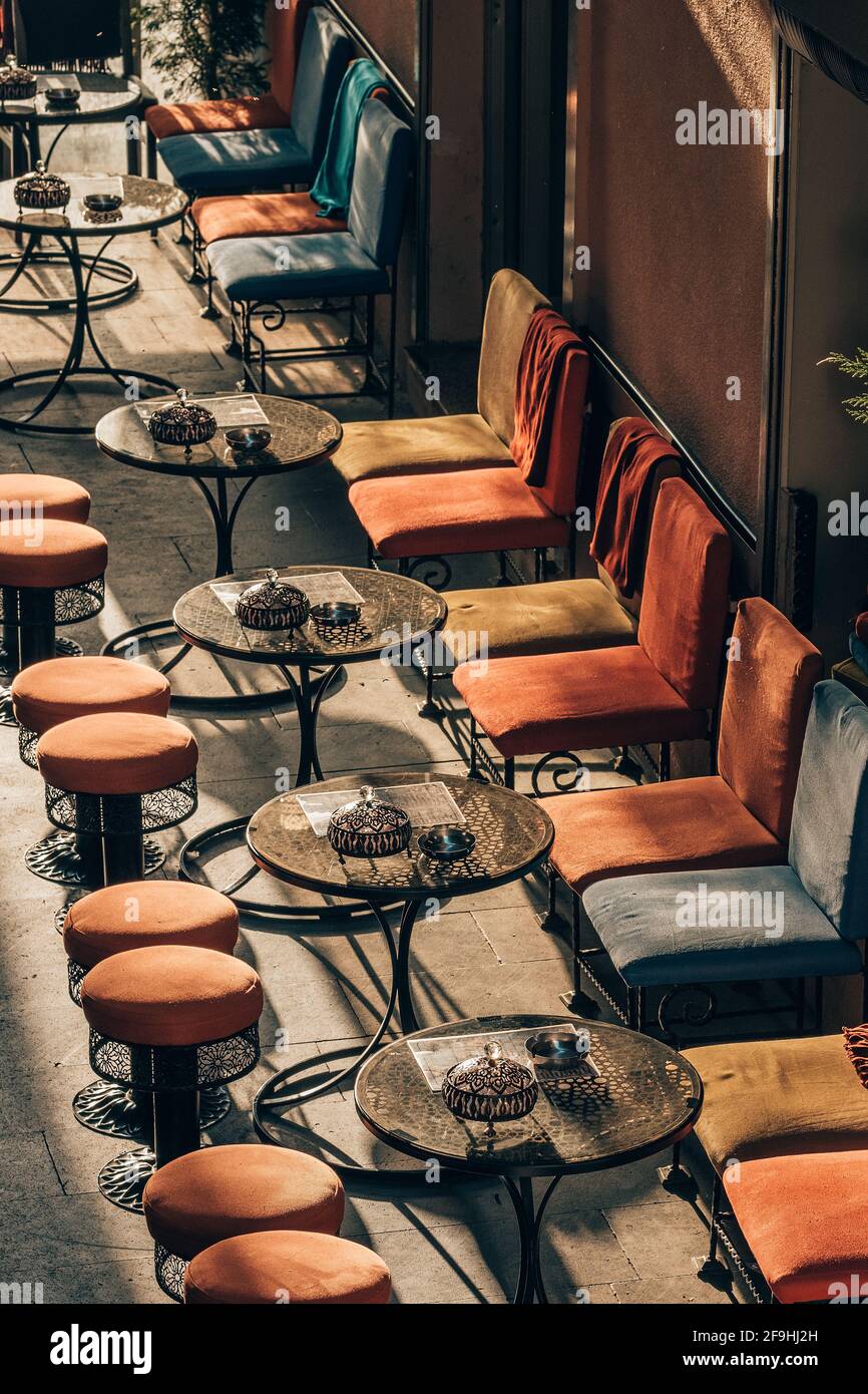 Café extérieur confortable en Turquie Banque D'Images