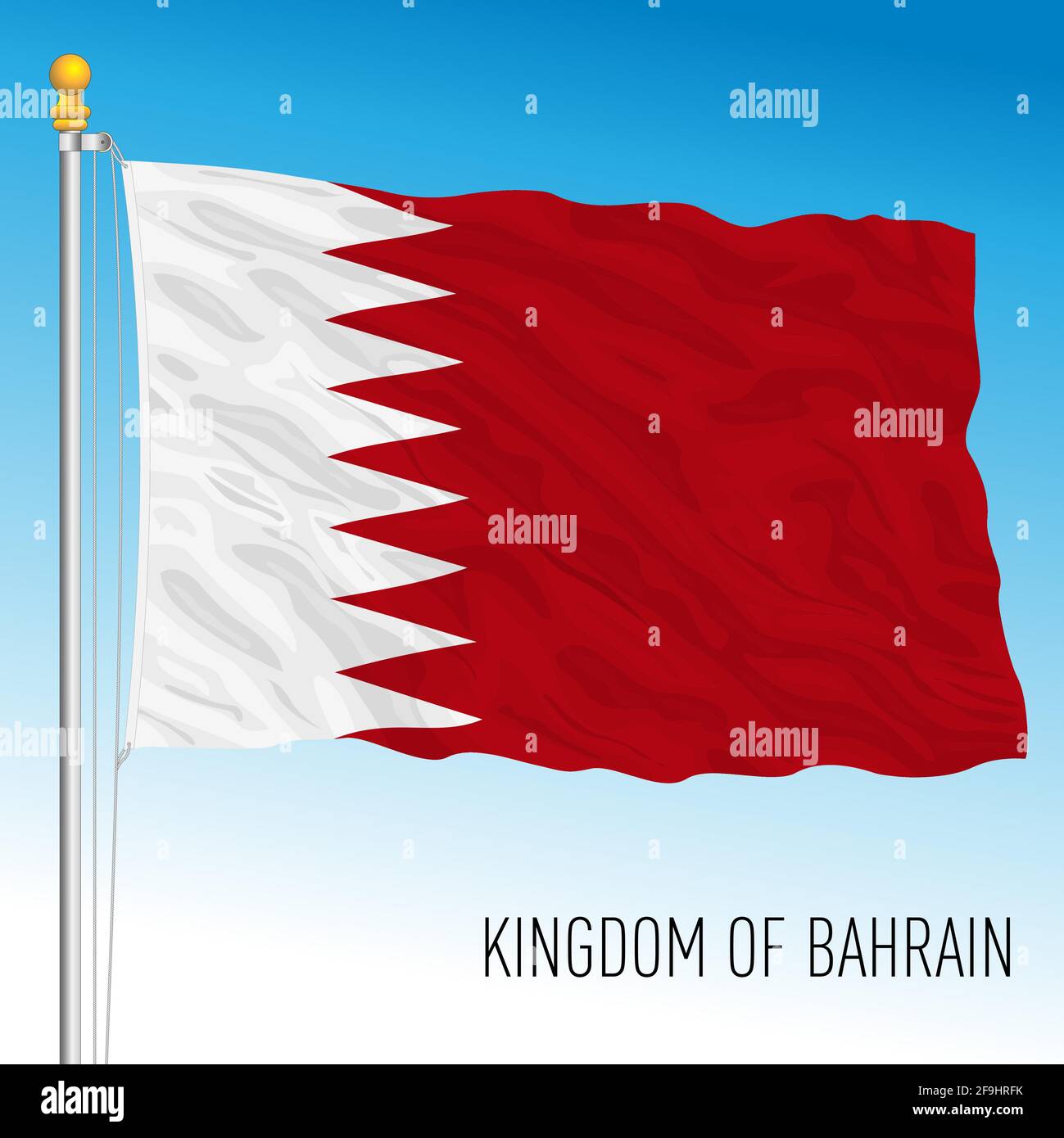 Bahreïn drapeau national officiel, pays asiatique, illustration vectorielle Illustration de Vecteur