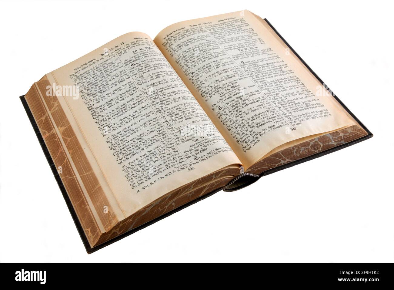 ancienne bible sur fond blanc Banque D'Images