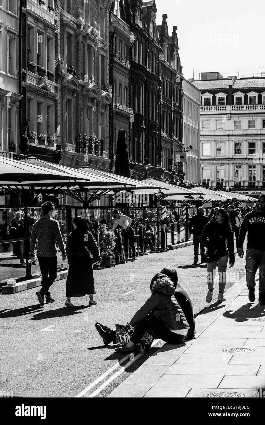 Après Lockdown London West End Soho Banque D'Images