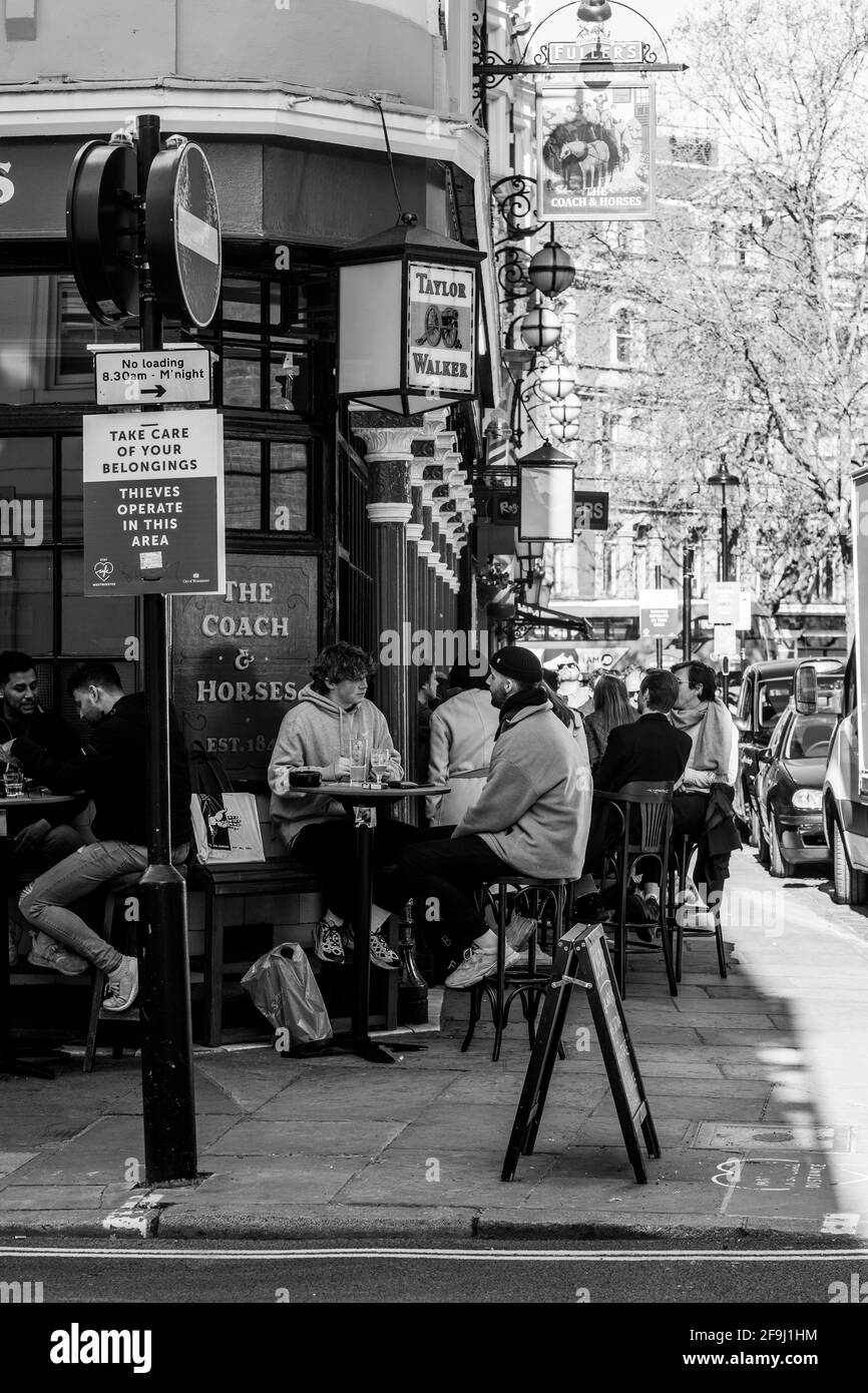 Après Lockdown London West End Soho Banque D'Images