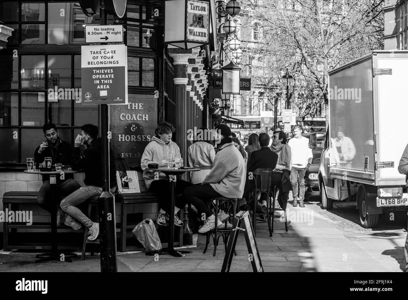 Après Lockdown London West End Soho Banque D'Images